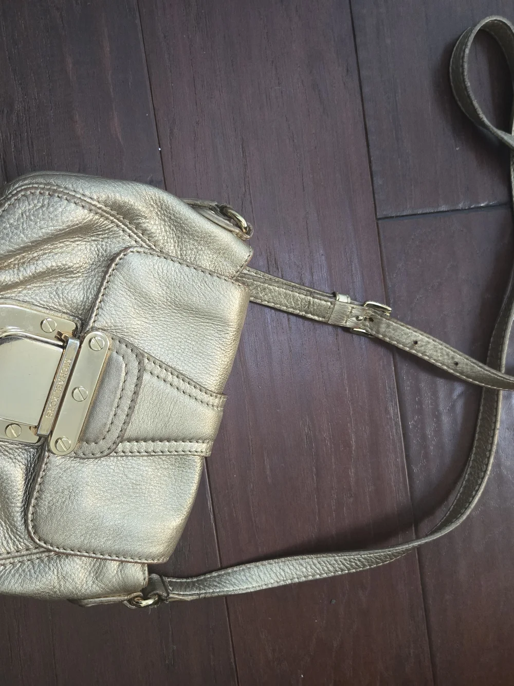 Michael Kors Metallic Gold Crossbody Leather Bag